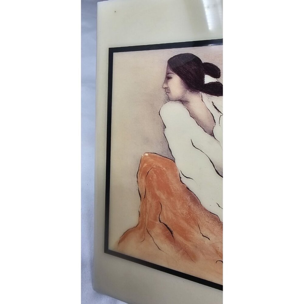 R.C. Gorman Pottery Keeper Painting Ceramic Art 8”X 7.75" Hanging Navajo Women - Picture 7 of 10
